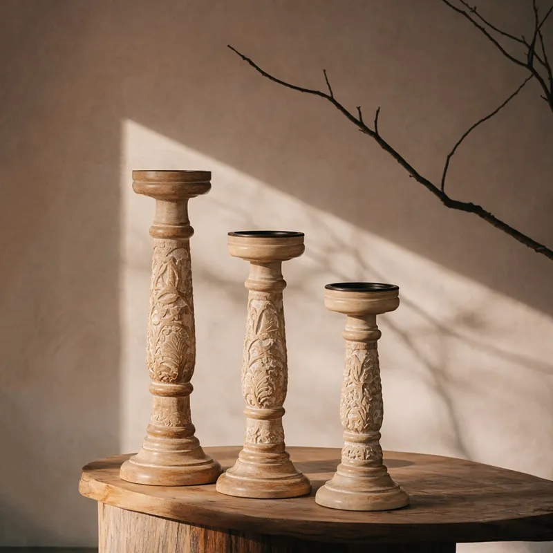 Arven Wooden Candle holder (Three Sizes)