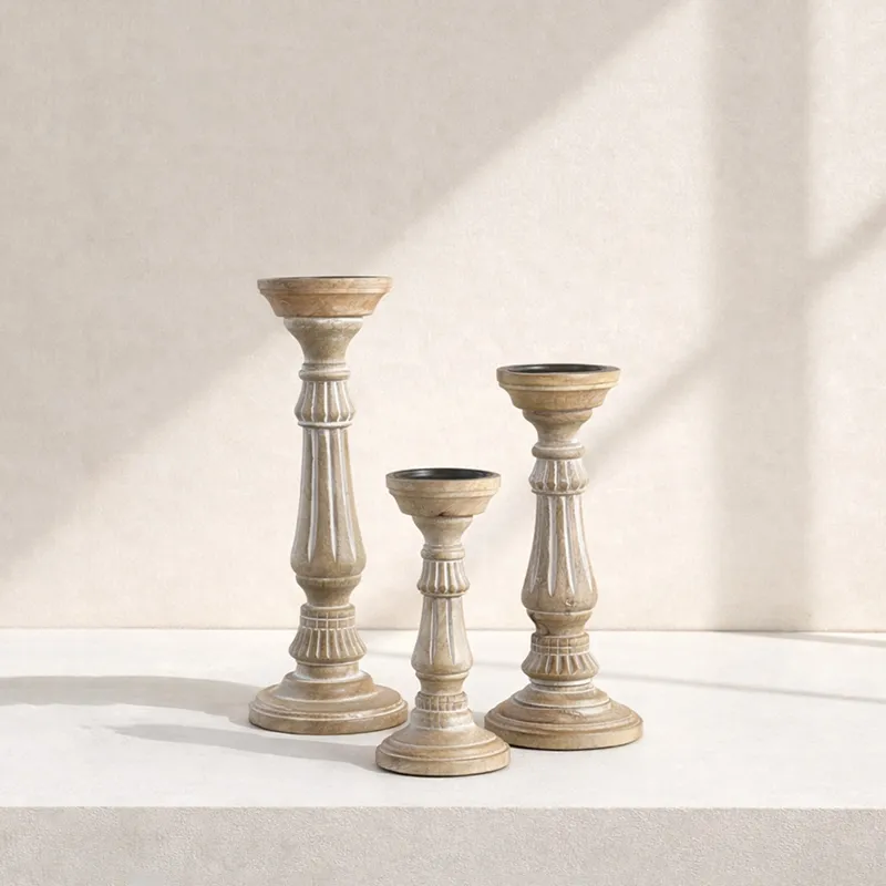 Theron Wooden Candle holder (3 Sizes)