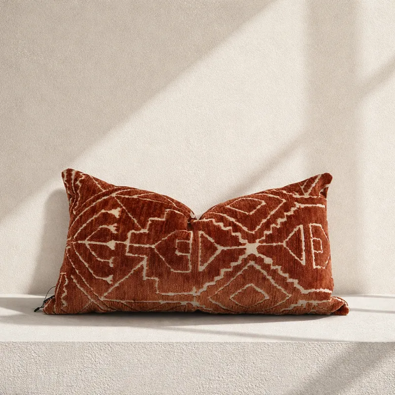 noma brick red accent cushion
