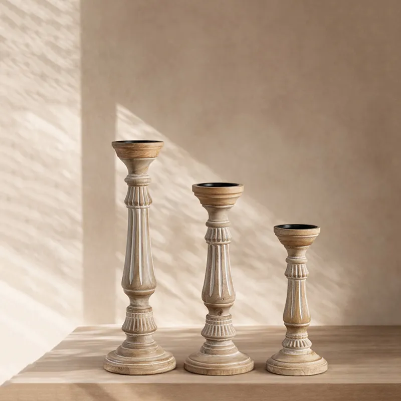 theron wooden candle holder (three sizes)