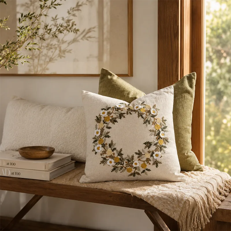 golden bloom decorative pillow