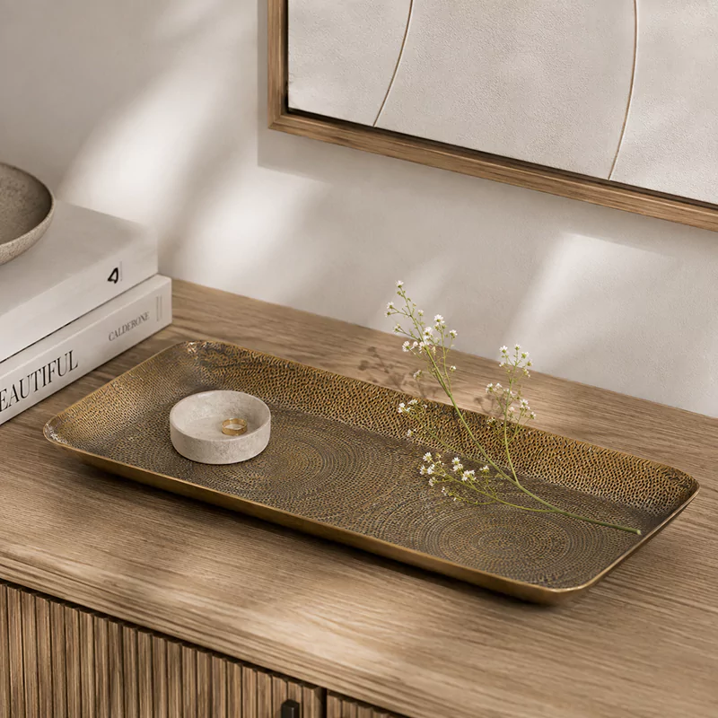 rectangular brass tray – capella collection
