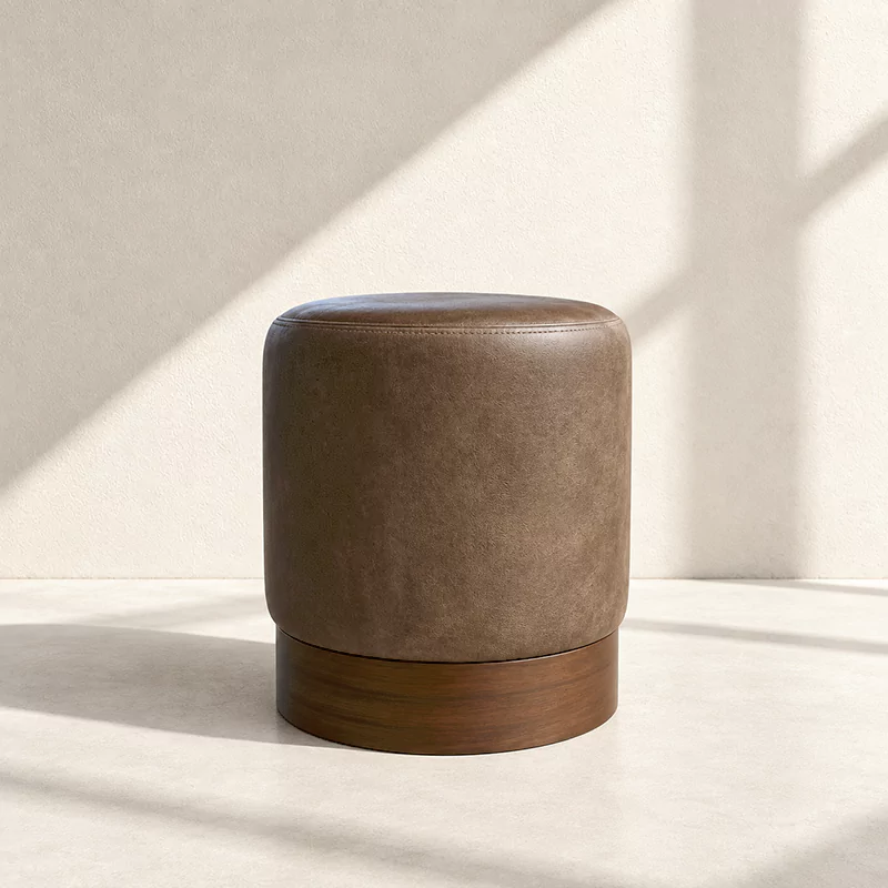 Borello Leather Pouf