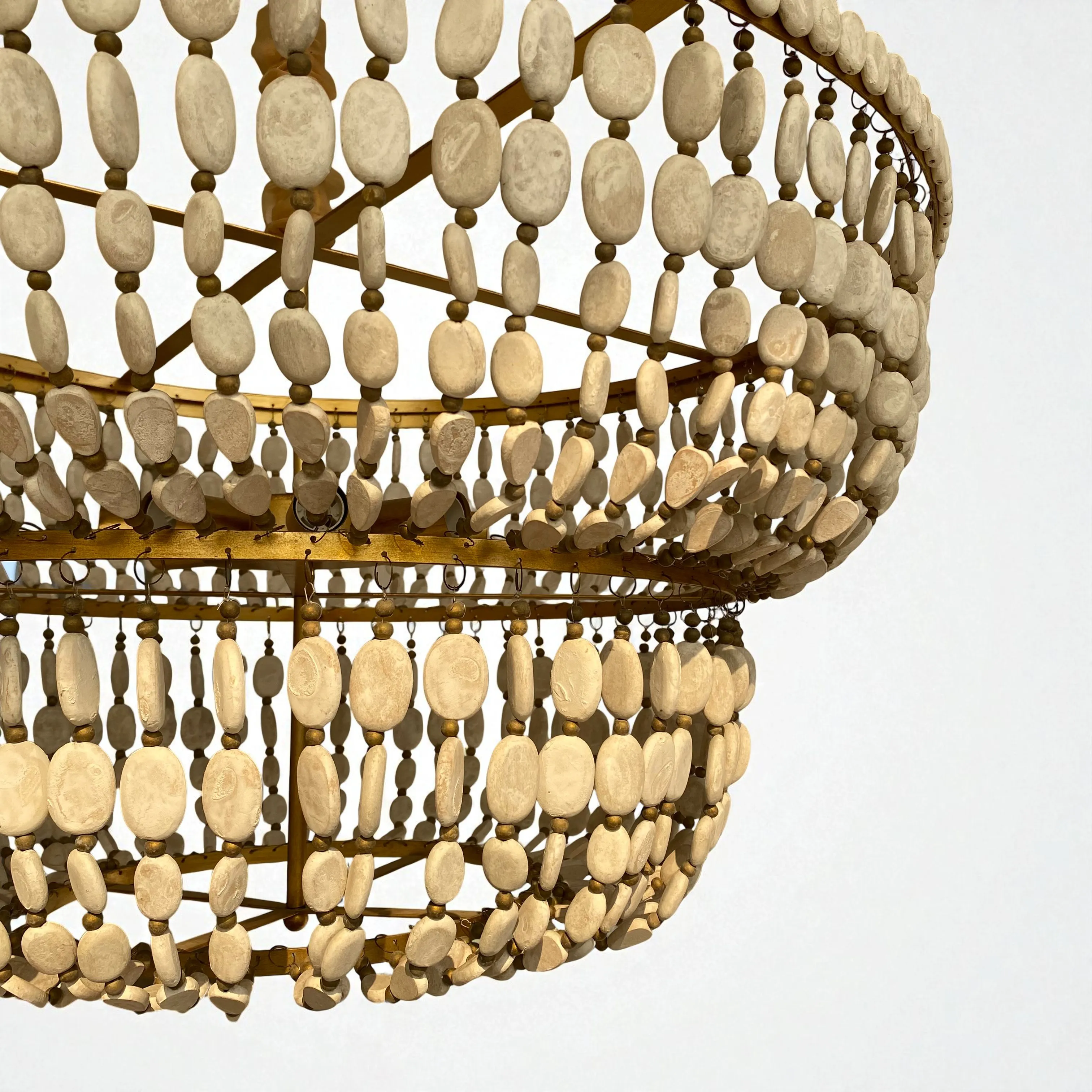 aurelia wooden chandelier with stone design