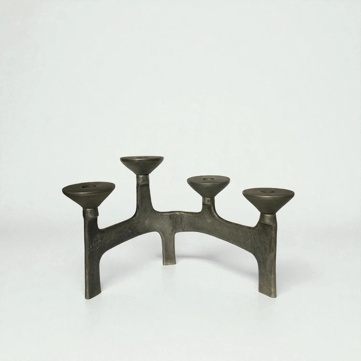 شمعدان فلزی چهار سر دو وجهی