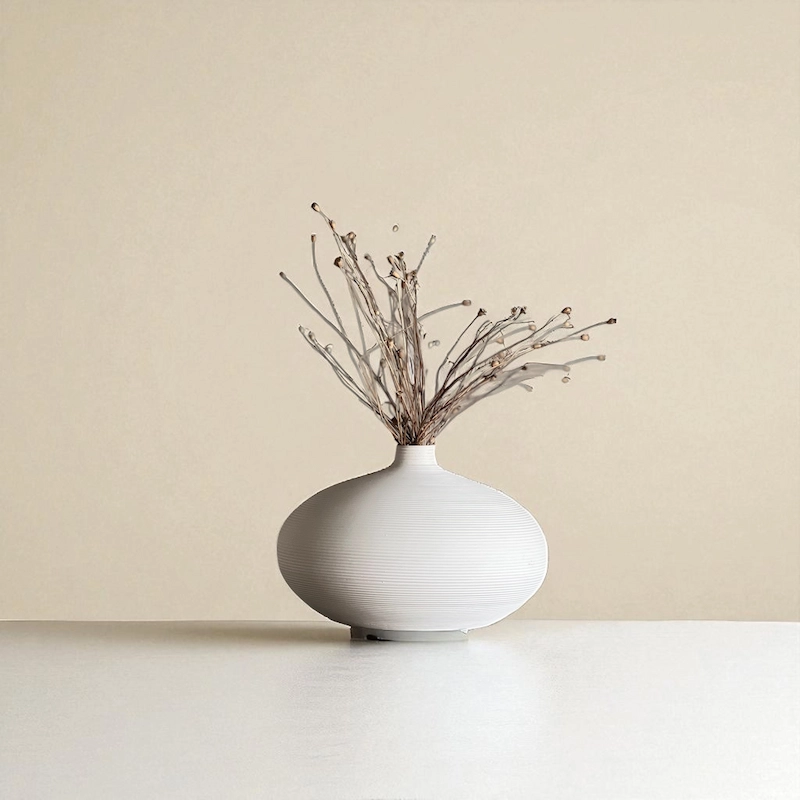 گلدان سفید شیاردار Whispring