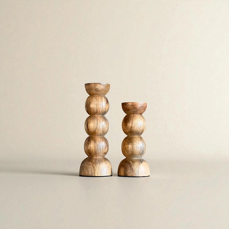 Orbano – Handcrafted Mango Wood Candle Holders