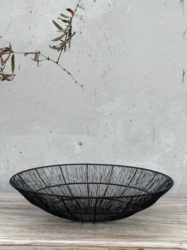 Kala - Wide Black Wire Bowl